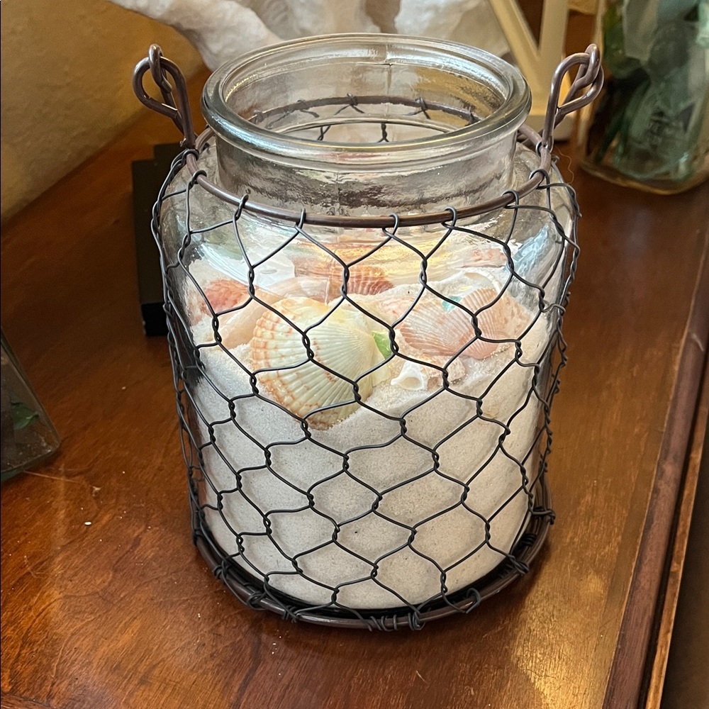 Florida Gulf Coast Sugar white sand, shells and sea glass decor